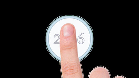 New Year 2026 Start Button Horizontal Animation Transparent Background Alpha Channel