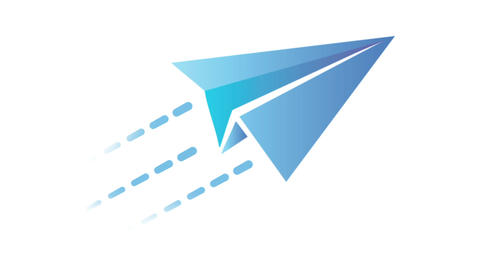 Looping Paper Plane Icon – Minimalist Vector Flight Motion Concept