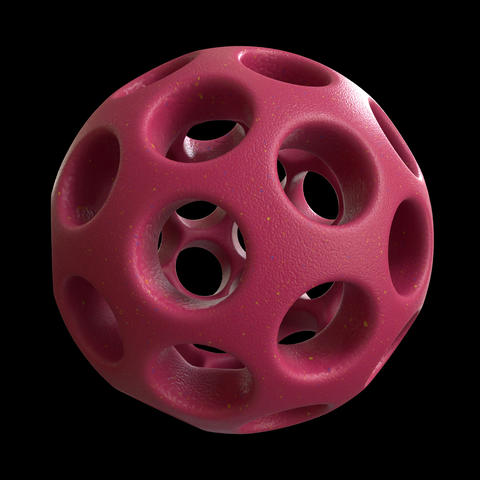 Magenta Porous 3D Sphere — Abstract Holey Geometric Shape Alpha