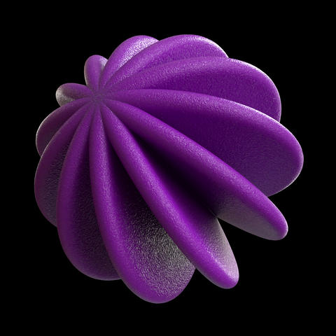Purple Ridged 3D Sphere with Alpha Channel — Abstract Geometric Rotation