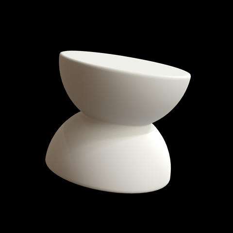 White Abstract 3D Geometric Shape — Minimal Modern Object
