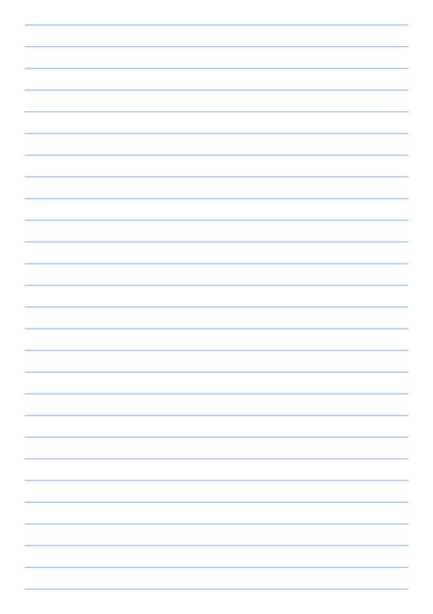 Blank sheet of blue lined paper. Lined sheet for school, work, office. Notebook