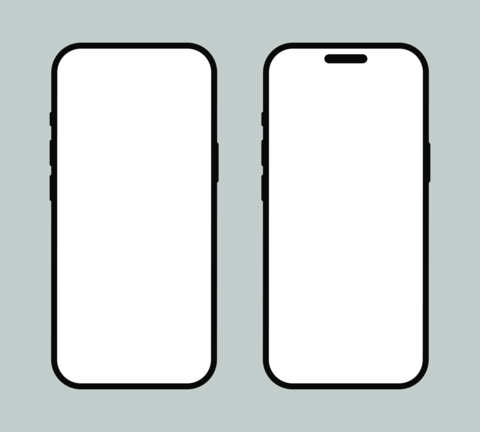 Mobile phone mockup set, Mobile phone model. Black models modern smartphone