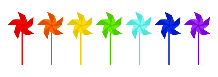 Rainbow pinwheel set colorful windmill toys collection bright spinning paper pinwheels in vivid