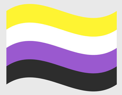 WAVING FLAG OF NON - BINARY PRIDE ISOLATED