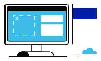 Computer Screen Displaying Digital Workspace with Interface Layout and Design