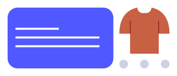 Minimalistic E-commerce Interface with Product Listing and Orange T-shirt Icon