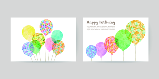 cards for invitation, birthday. vector balloons illustration