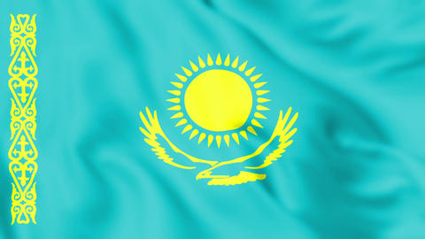 Kazakhstan Flag Seamless Loop