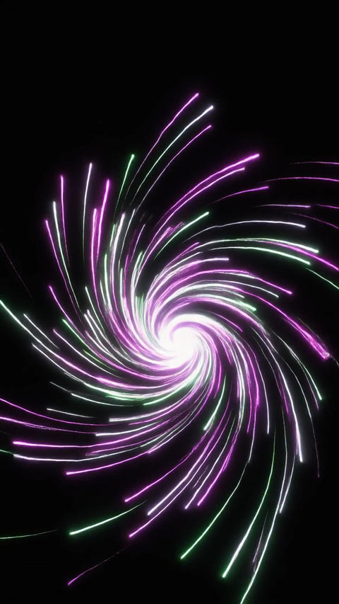 Spinning Light Vortex Funnel Forming on Black — Abstract Energy Tornado