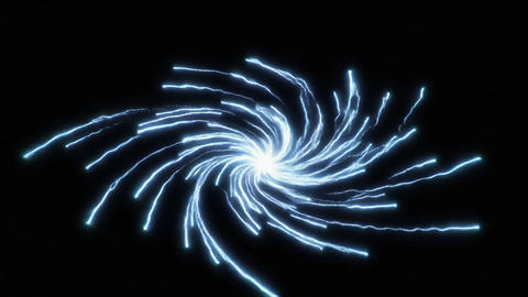 Spinning Light Vortex Funnel Forming on Black — Abstract Energy Tornado