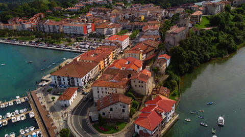 Aerial view of San Vicente de la Barquera old town, featuring the medieval King