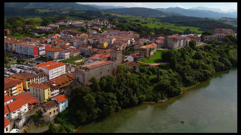 Aerial view of San Vicente de la Barquera old town, featuring the medieval King