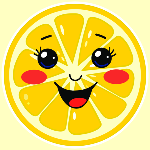 Cute Lemon Slice Character