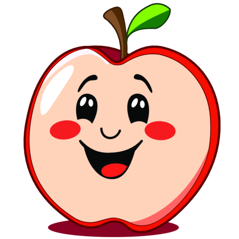 Cute Smiling Apple Character