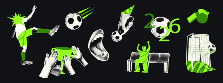 Football soccer halftone collage set vector illustration