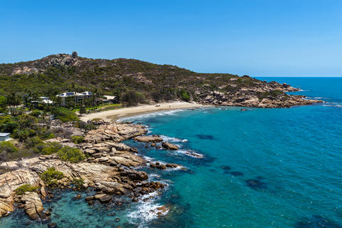 Aerial scene capturing Rose Bay near Bowen, Queensland, Australia