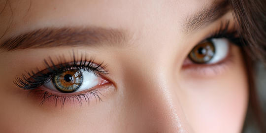 Beauty Portrait of a Woman with Eyelash Extensions