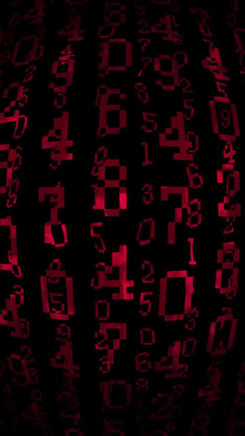 [ソーシャルメディア向けの縦長9:16]数字の羅列 サイバーやハッカーのような背景