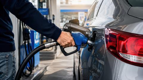 Filling up a car at a gas station