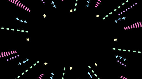 Cute Doodle Radial Lines Background on Alpha Channel - pastel color