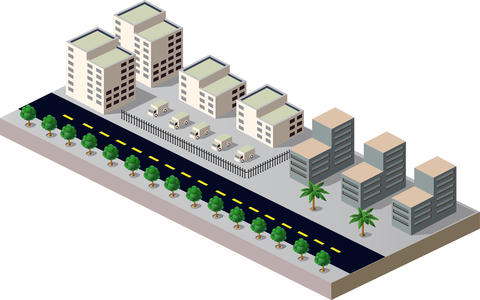 Illustration with elements of urban
