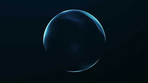 Dark blue minimal sphere, 4K 60fps motion, soft cyan glow, premium science visual