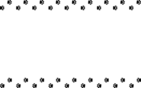 肉球のかわいいフレームイラスト