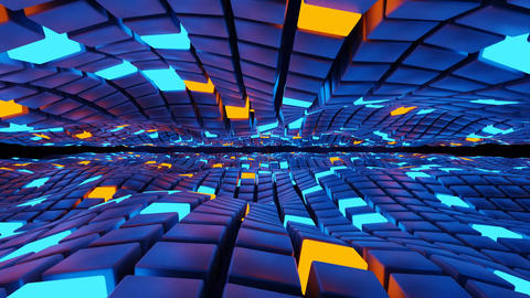 Horizontal Square Cube Block Waves Seamless Endless Loop Animation
