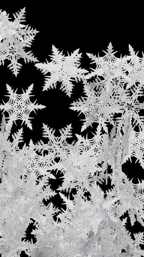 Snowflake Ice Crystal Portrait Vertical Video Animation Curtain Transition Effect 4K Alpha Channel