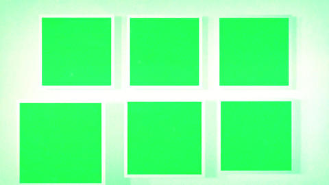 Green Screen Square Panels Grid Slideshow Loop Animation with White Frame on Bright Background