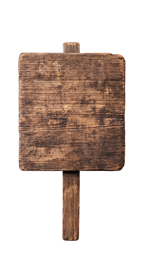 Rustic Wooden Street Sign Post Blank Board Isolated Transparent PNG