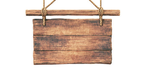 Rustic Wooden Hanging Sign Board Isolated Transparent PNG