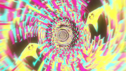 Multicolor Digital Glitch Tunnel VJ Loop