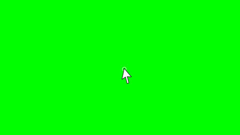 Arrow cursor click ripple animation on green screen background with white circle tap effect, minimal