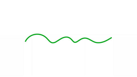 Green Wavy Animated Icon With Alpha Channel. Fluidity, Movement, And Flow