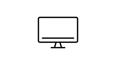 Computer Monitor Animated Icon With Alpha Channel. Digital Display, Screen