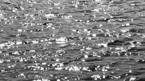Sun glints on ocean waves in dramatic noir style
