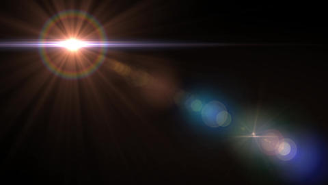 Bright Sunlight and Lens Flare Effect in Clear Deep Space Background