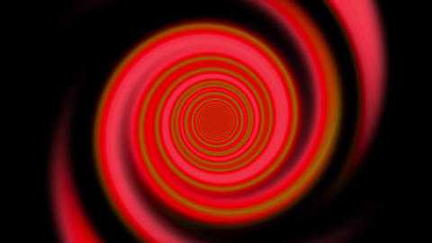 Abstract Red and Black Spiral Pattern with Radiating Circular Lines