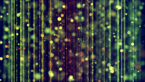 A Green And Yellow Background With Many Lights