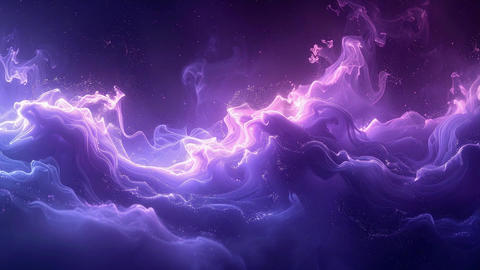 Rising Abstract Cosmic Fluid Motion with Intense Purple Glow