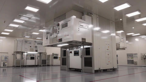Cleanroom with advanced semiconductor manufacturing equipment