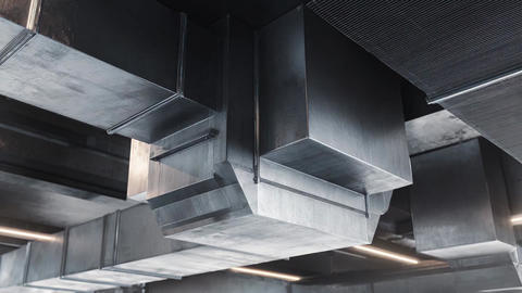 Industrial ventilation system ducts with sleek modern design