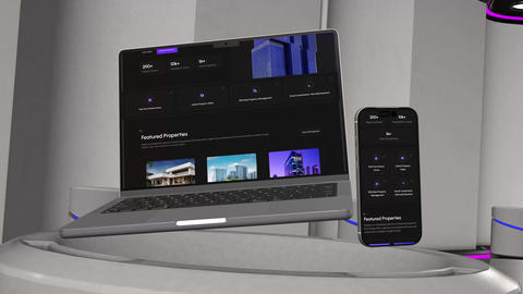 Futuristic 3D Web Promo Laptop And Phone Mockup Pack MOGRT