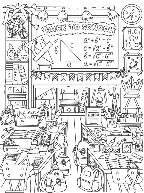 Coloring Page For Kids - Going Back To School