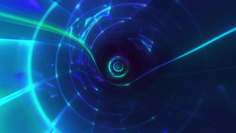 Teal Spiral Tunnel VJ Loop