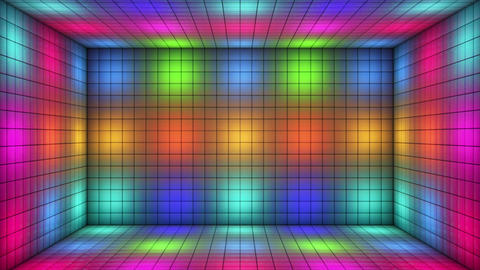 Broadcast Switching Hi-Tech Illuminated Cubes Room Stage, Multi Color, Events, 3D, Loopable, 4K