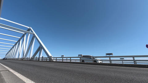 Cars driving on the Tokyo Gate Bridge