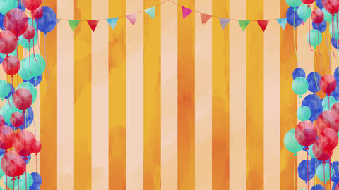 Happy Series:Frame with floating red, navy, and light blue balloons [Garland and retro background]